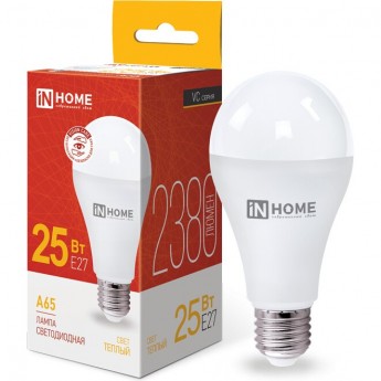 Лампа светодиодная IN HOME LED-A65-VC 25Вт 230В Е27 3000К 2380Лм
