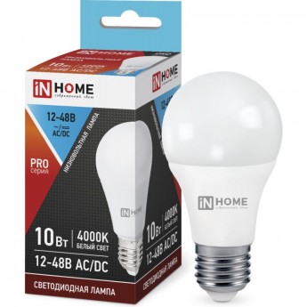 Лампа светодиодная IN HOME LED-MO-PRO 10Вт 12-48В Е27 4000К 900Лм низковольтная