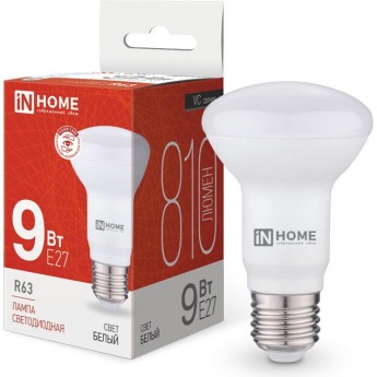 Лампа светодиодная IN HOME LED-R63-VC 9Вт 230В Е27 4000К 810Лм