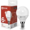 Лампа светодиодная IN HOME LED-ШАР-VC 6Вт 230В Е14 4000К 570Лм 4690612020518