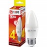 Лампа светодиодная IN HOME LED-СВЕЧА-VC 4Вт 230В Е27 3000К 360Лм 4690612030111