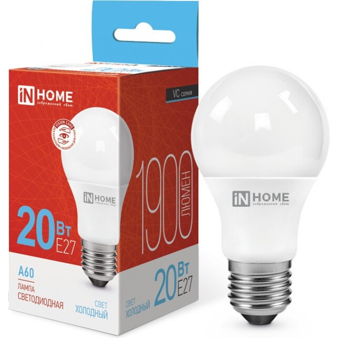 Лампа светодиодная LED-A60-VC 20Вт 230В Е27 6500К 1900Лм IN HOME 4690612020310