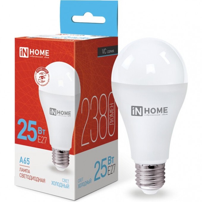 Лампа светодиодная LED-A65-VC 25Вт 230В Е27 6500К 2380Лм IN HOME 4690612024103