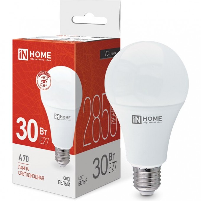 Лампа светодиодная LED-A70-VC 30Вт 230В Е27 4000К 2850Лм IN HOME 4690612024141