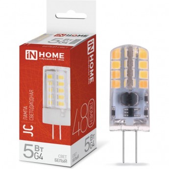 Лампа светодиодная LED-JC 5Вт 12В G4 4000К 480Лм IN HOME