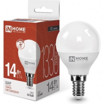 Лампа светодиодная IN HOME LED-ШАР-VC 14Вт 230В E14 4000K 1330Лм