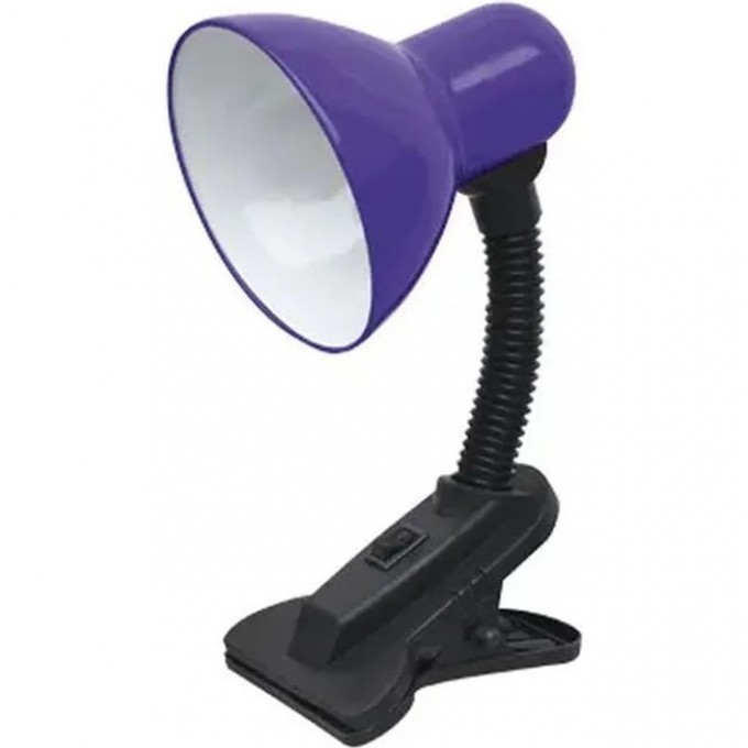 Светильник настольный под лампу IN HOME СНП 01Ф 40Вт E27 230В на прищепке, фиолетовый (мягкая упаковка) 4690612012797