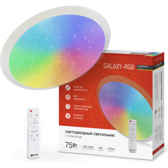 Светильник светодиодный IN HOME COMFORT GALAXY-RGB 75Вт 230В 3000-6500K 6000Лм 555x85мм с пультом дистанционного управления
